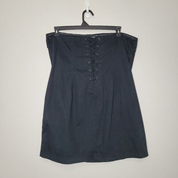 Wild Fable Twill Tube Bodycon Mini Dress Black Vamp Punk Edgy Goth Dress XXL NWT - Picture 4 of 9